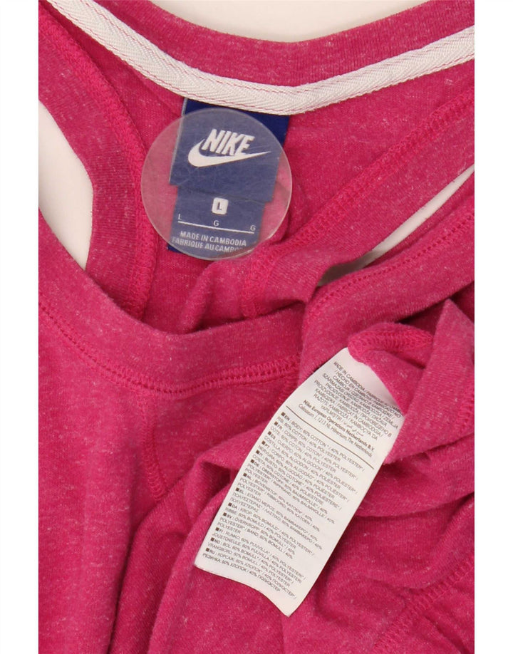 Combi fără mâneci Nike pentru femei UK 16 mare bumbac roz