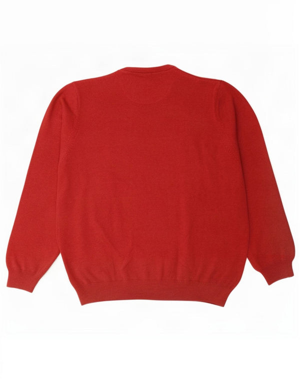 Pulover pentru bărbați Marks & Spencer cu gât roșu, XL, bumbac