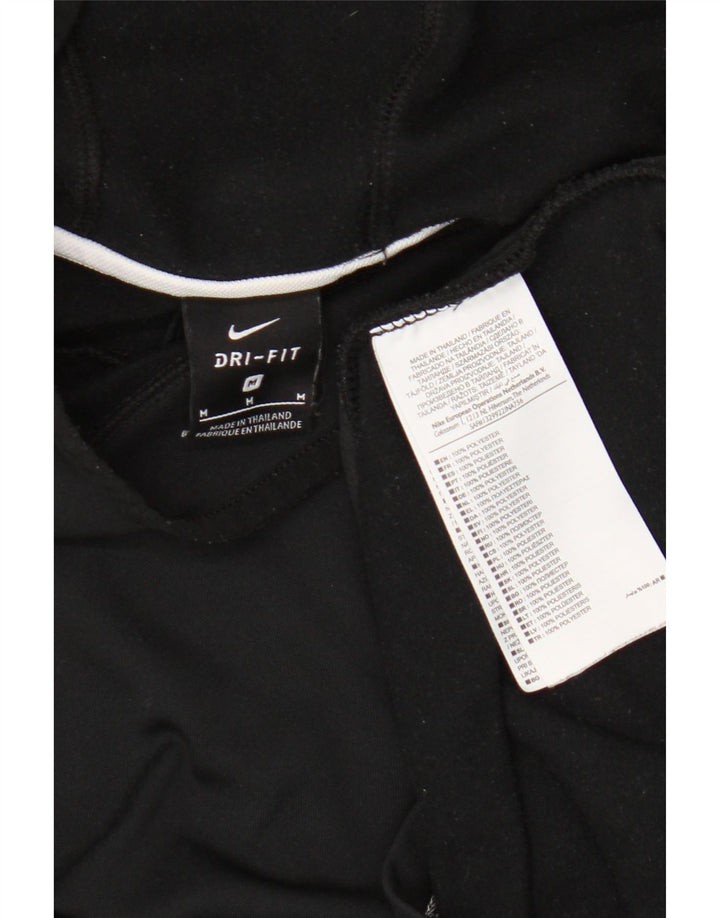 Top cu glugă pentru bărbați Nike Dri Fit cu mânecă lungă, mediu negru, poliester color bloc