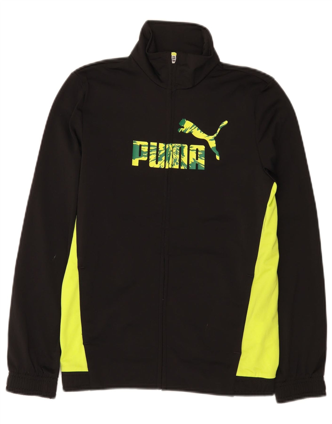 Jachetă de trening cu grafică Puma pentru băieți 11-12 ani, negru, color block