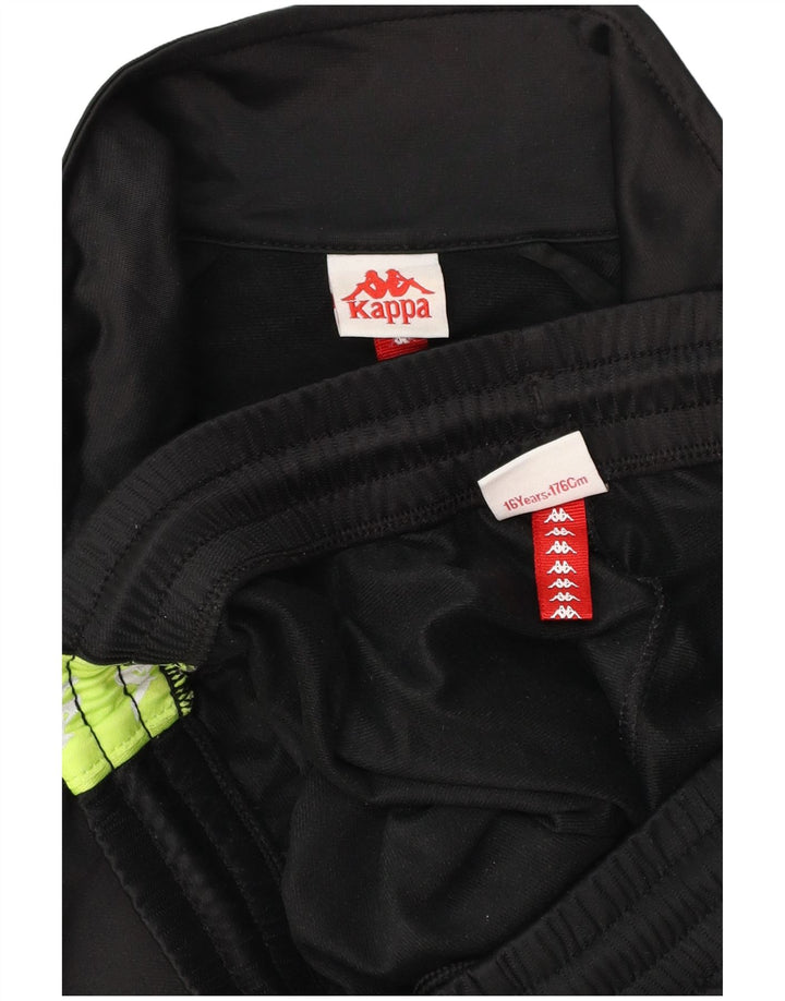 Trening complet grafic KAPPA pentru băieți 15-16 ani, negru, poliester color bloc