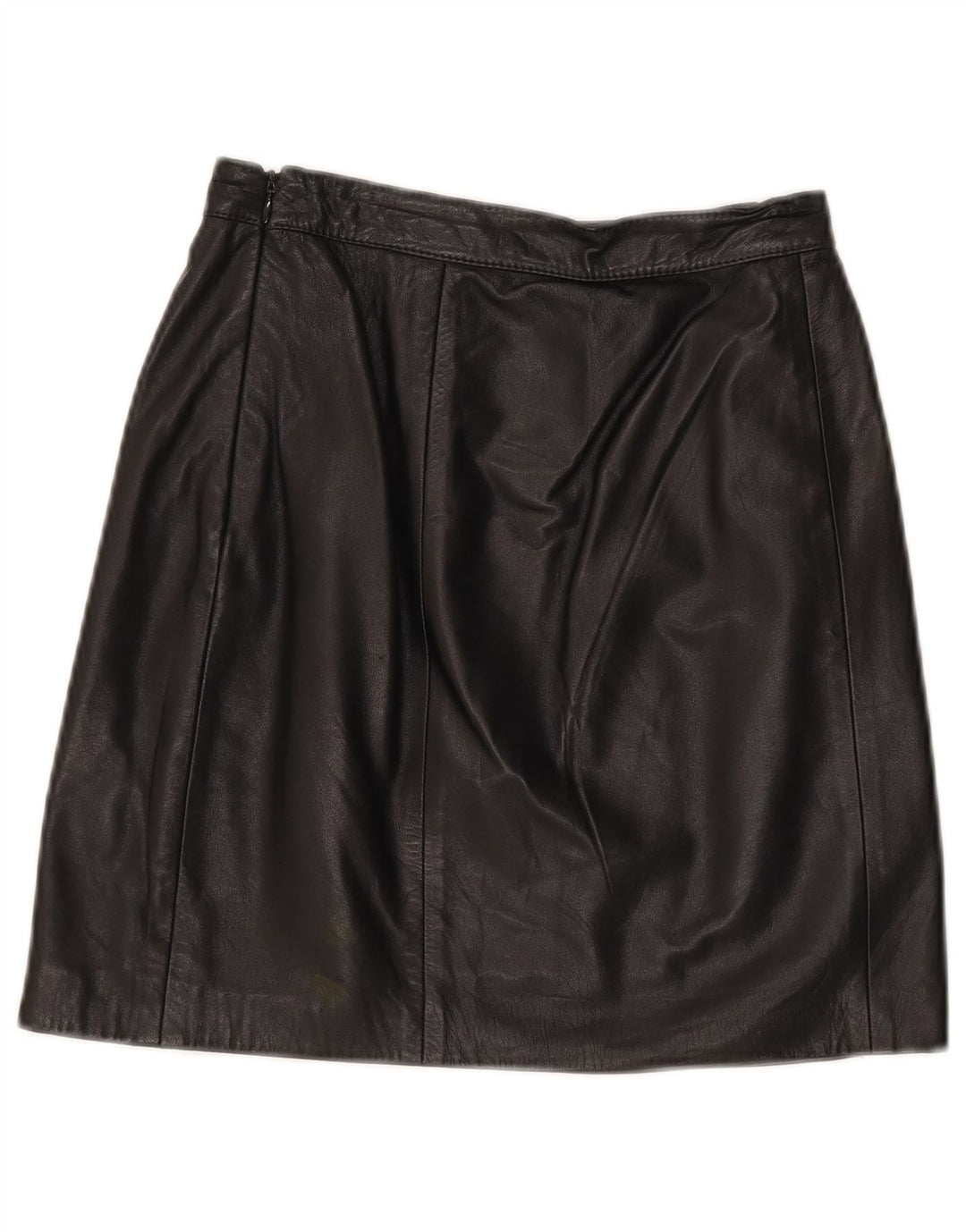 Fusta Mini din piele Vintage pentru femei W24 XS Negru