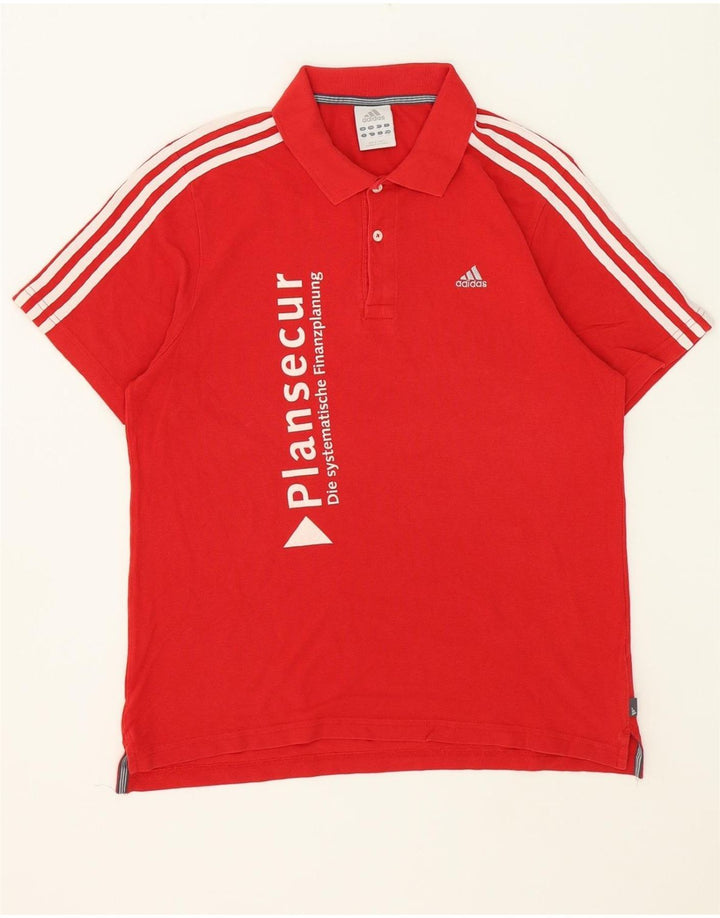 ADIDAS Mens Graphic Polo Shirt Large Red Cotton Vintage Adidas and Second-Hand Adidas from Messina Hembry 