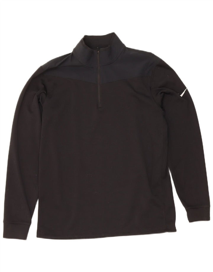 Trening pentru bărbați Dri Fit Standard Pulover Top Mediu Negru Colorblock