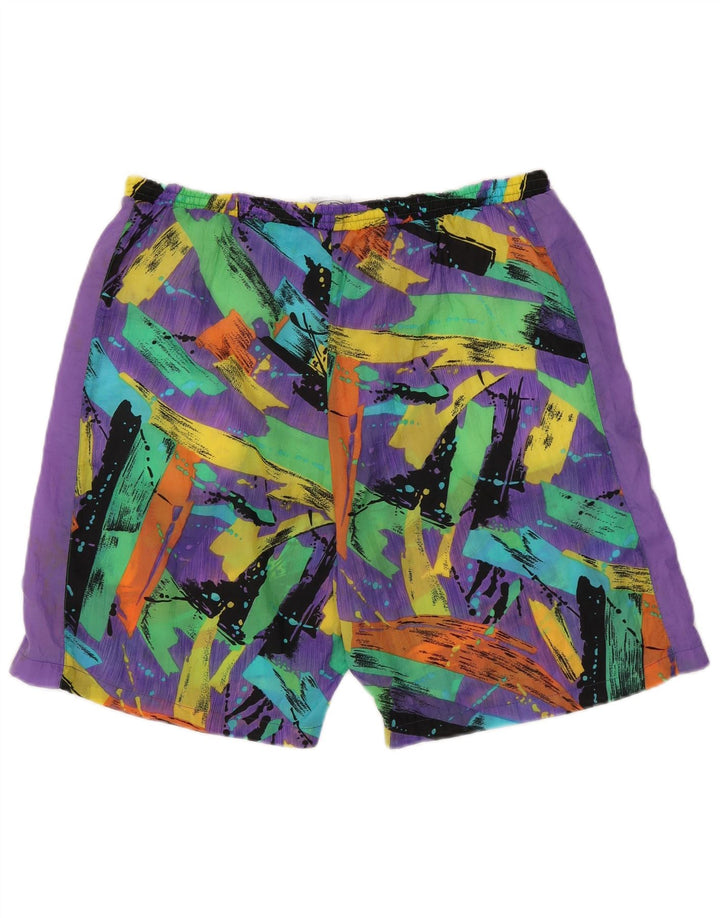 Pantaloni scurți de înot vintage pentru bărbați, 2XL, multicolor, nailon cu vopsea