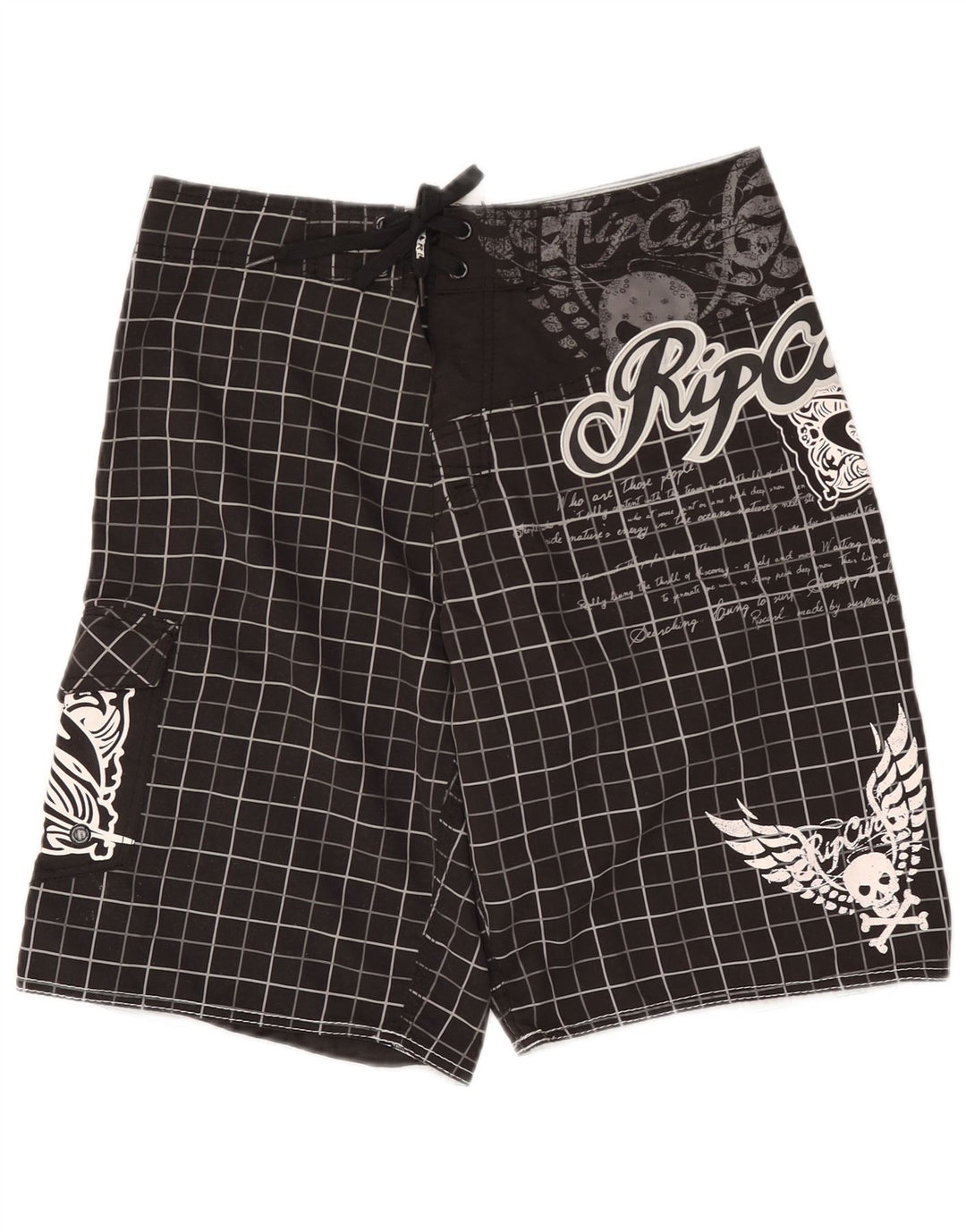 Pantaloni scurți de înot grafic pentru bărbați Rip Curl, poliester cu carouri medii, negru