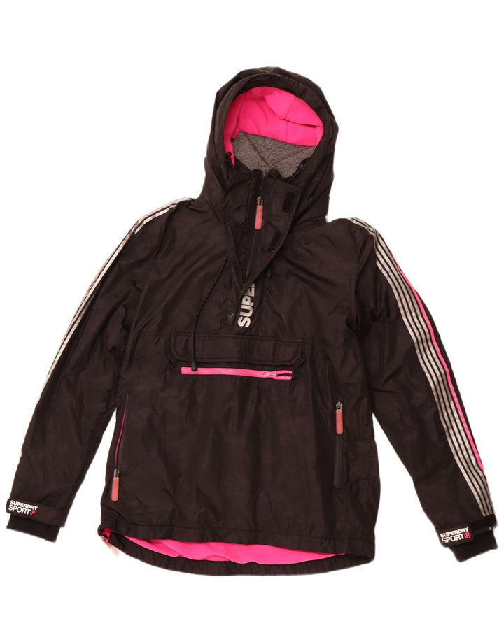 Jachetă Anorak cu glugă pentru femei SUPERDRY UK 8 Small Nylon negru