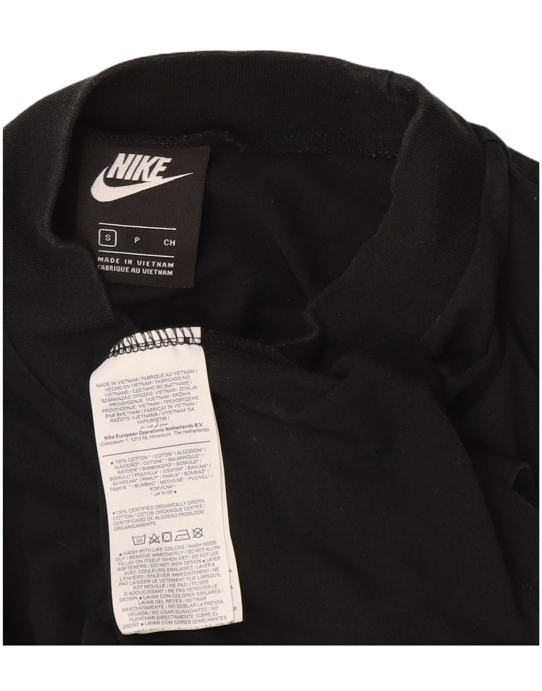 Top pentru femei Nike cu mânecă lungă UK 10 mic, negru, bumbac