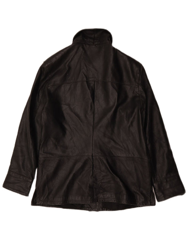 Geacă de piele vintage pentru femei IT 46 Large Black