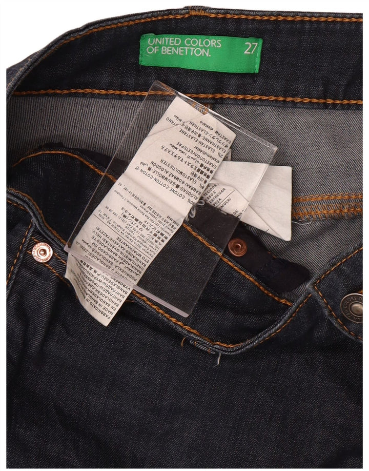 BENETTON Womens Bootcut Jeans  W27 L31 Navy Blue Cotton