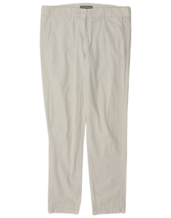 Pantaloni chino subțiri pentru femei Marks & Spencer UK 12 Medium L32 L30 Alb