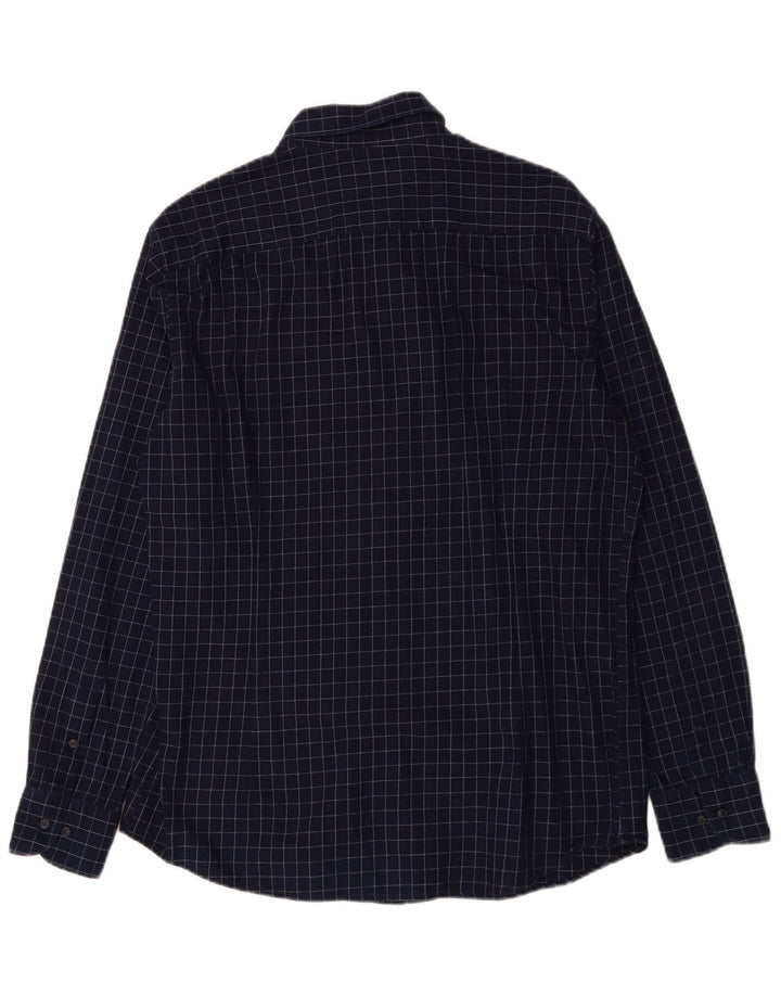 Cămașă de flanel pentru bărbați Massimo Dutti, bumbac cu carouri XL bleumarin