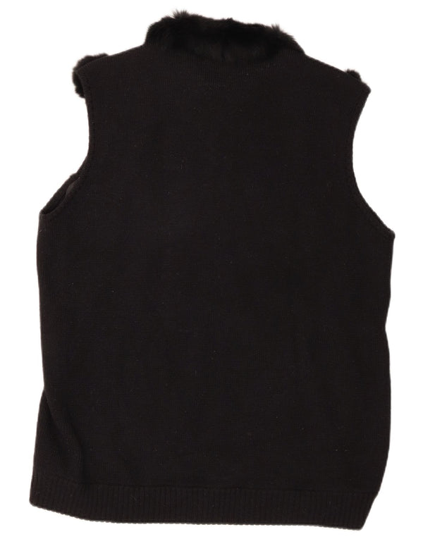 Marina Rinaldi Gilet cu blană artificială pentru femei UK 16 Large Black