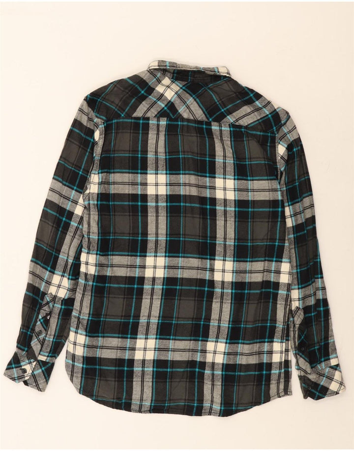 Cămașă de flanel Quiksilver pentru bărbați, bumbac carouri, gri mediu