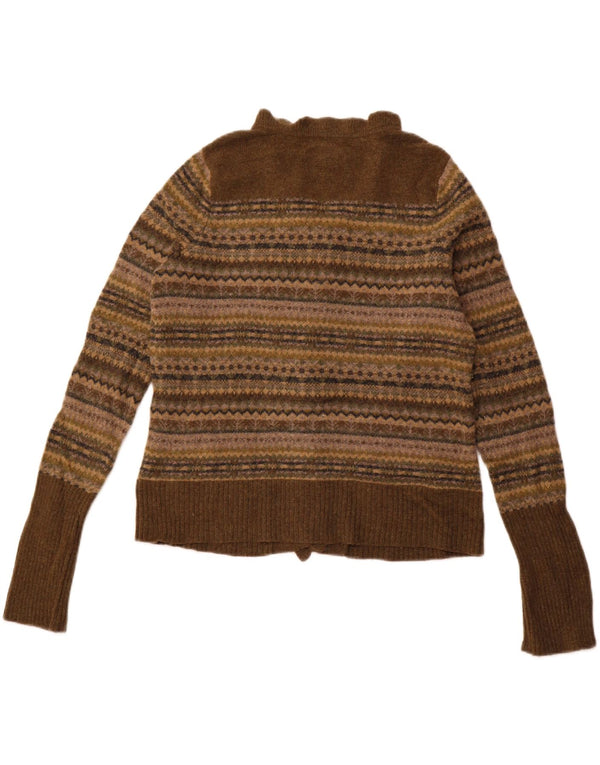 Pulover cardigan mic pentru femei Eddie Bauer UK 14 Lână de miel verde mare