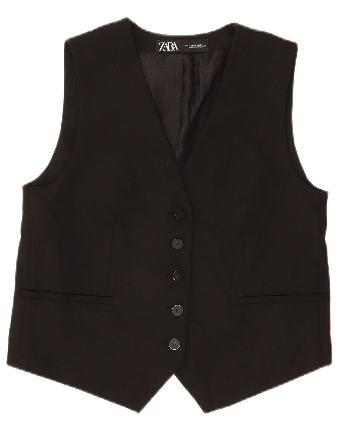 Vestă Crop pentru Damă Zara UK 14 Poliester Negru Mediu