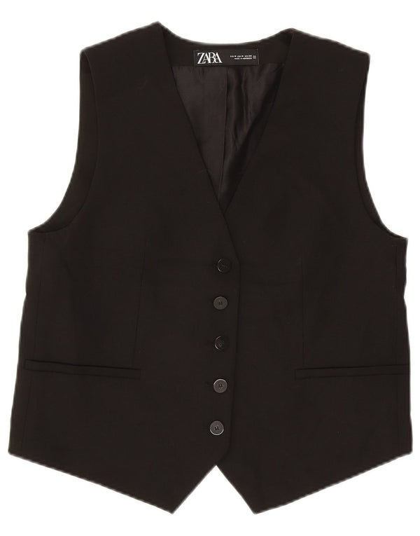 Vestă Crop pentru Damă Zara UK 14 Poliester Negru Mediu