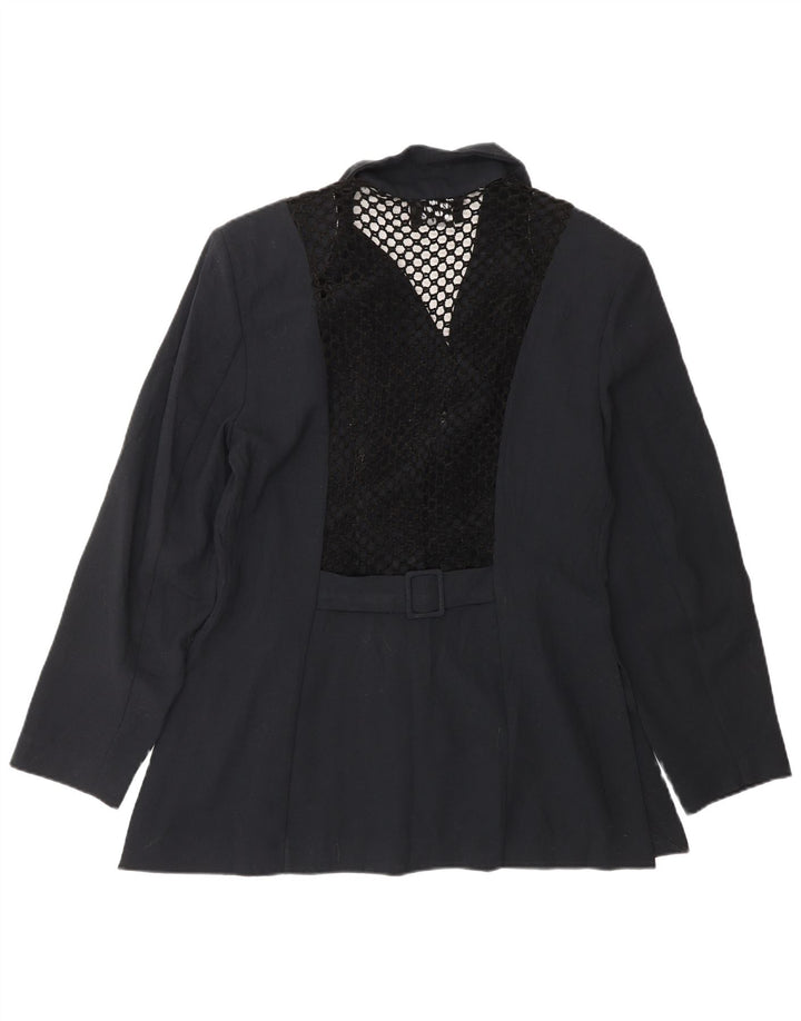 Jachetă Blazer pentru femei VINTAGE cu 3 nasturi UK 14 Medium Bleumarin