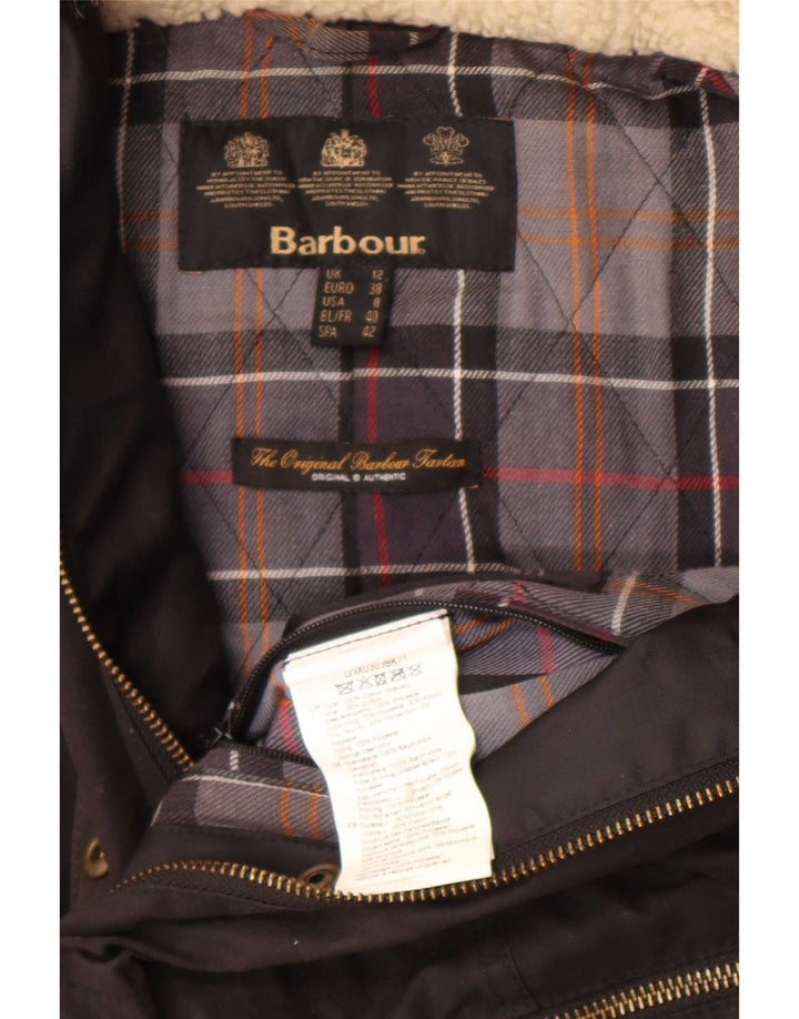 Jachetă de bumbac cerată cu glugă pentru femei Barbour UK 12 Medium Black