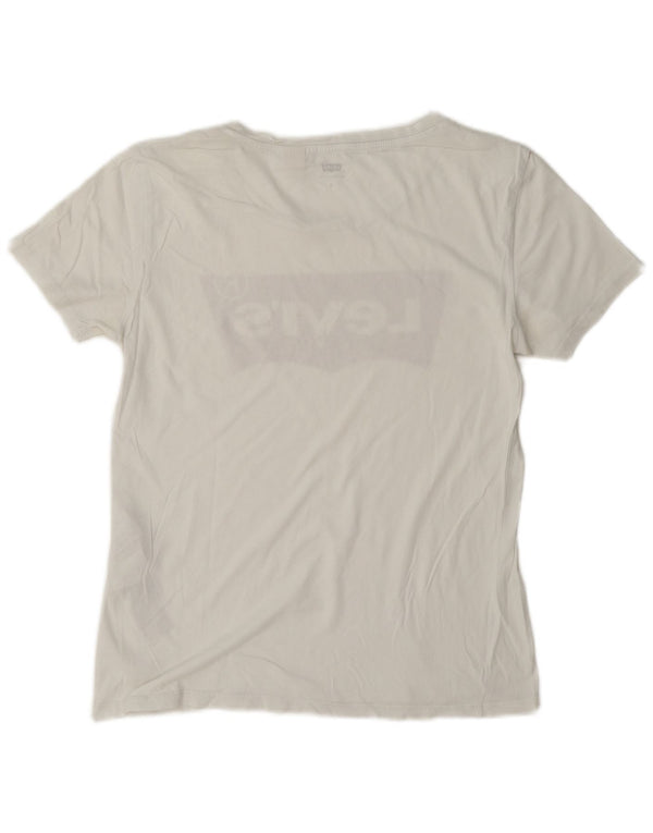Tricou grafic Levi's pentru femei Top UK 10 Small White Bumbac