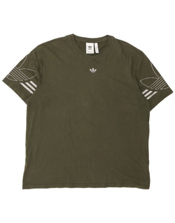 Tricou grafic pentru bărbați Adidas Top XL Bumbac verde