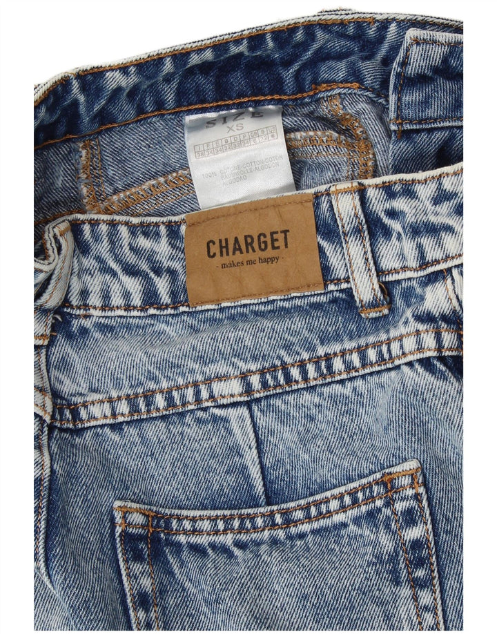 Blugi conici pentru femei VINTAGE cu talie înaltă UK 6 XS L25 L25 Bumbac albastru