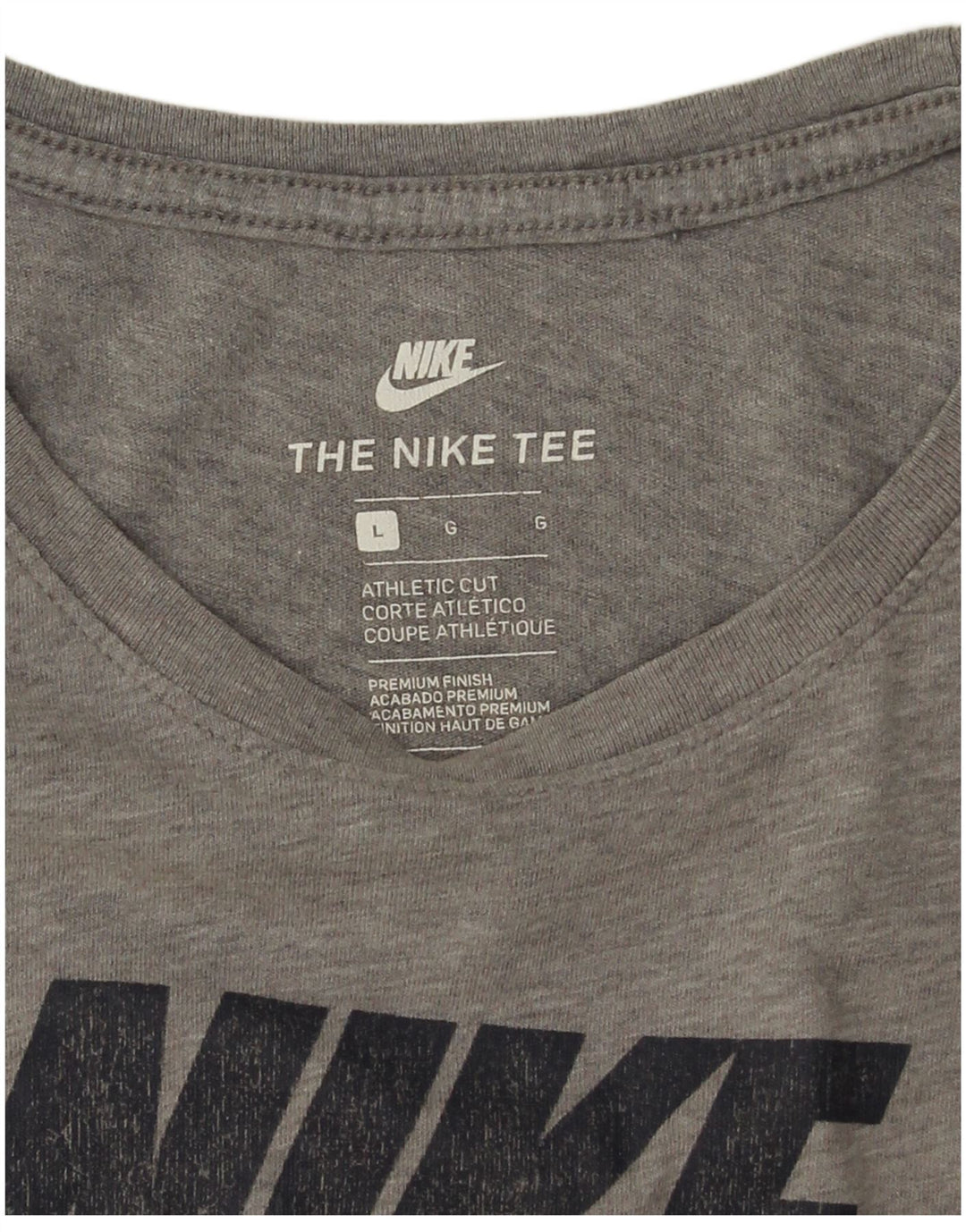 Tricou grafic Nike pentru bărbați, cu croială atletică. Top mare, gri pete