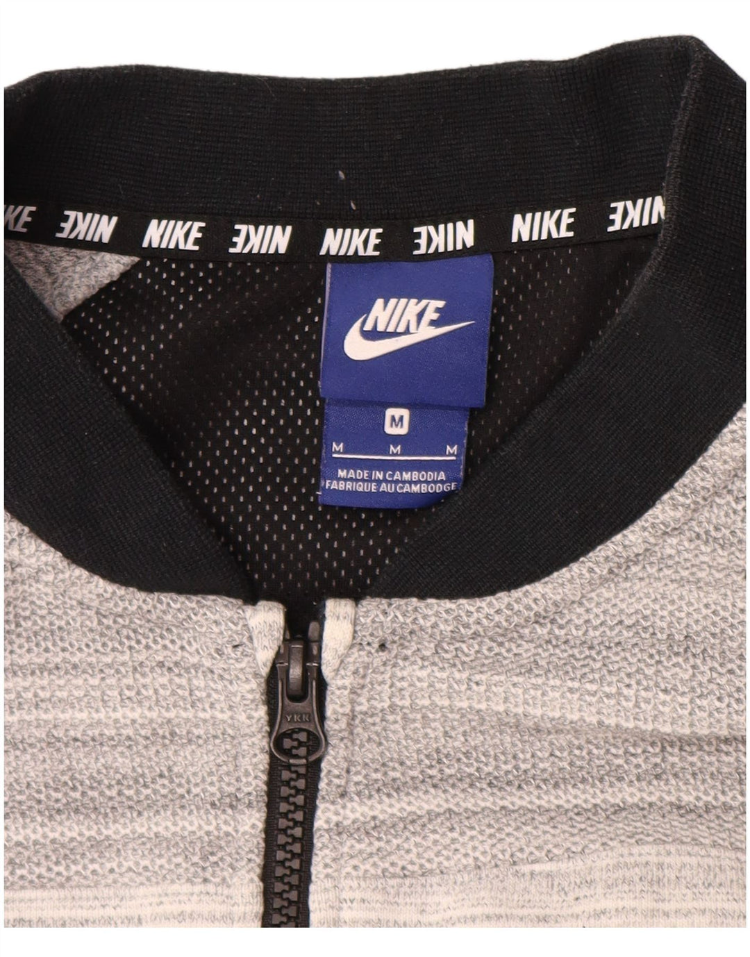 Jachetă de trening pentru bărbați NIKE, bumbac cu dungi, gri mediu