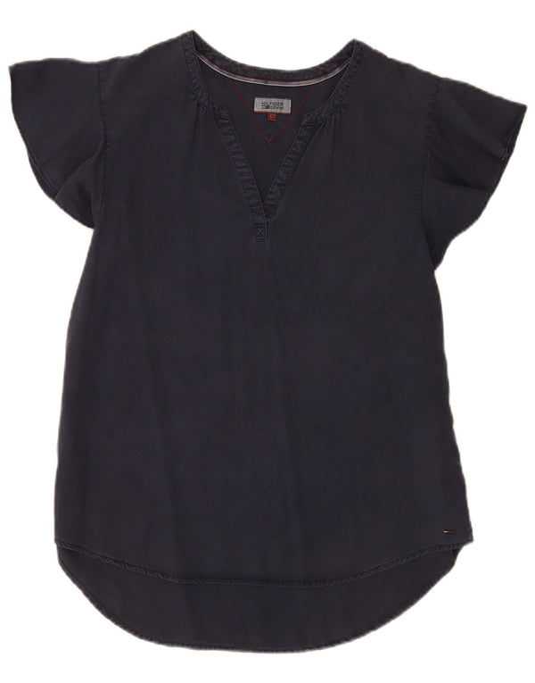 Bluză de damă Tommy Hilfiger Top UK 14 Lyocell mare bleumarin
