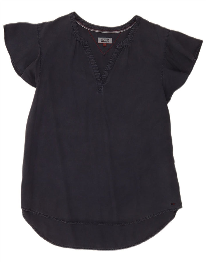 Bluză de damă Tommy Hilfiger Top UK 14 Lyocell mare bleumarin