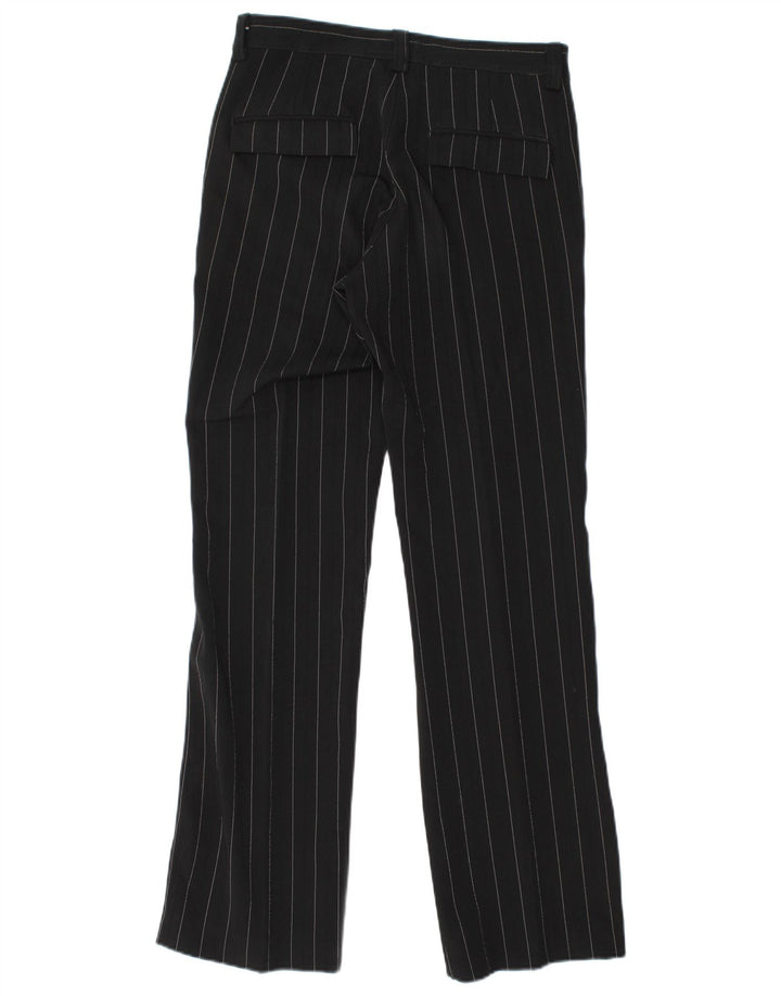 Pantaloni chino drepți pentru femei VINTAGE IT 44 Medium L30 L32 Negru cu dungi