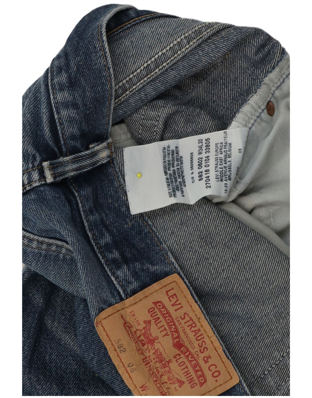 Blugi drepti pentru bărbați Levi's 582 W34 L30 Bumbac albastru