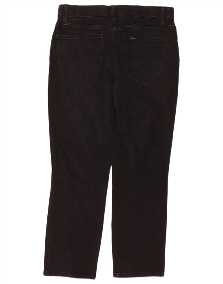 LEE Womens Cigarette Mid Rise Crop Slim Jeans US 8 Medium W32 L24 Black