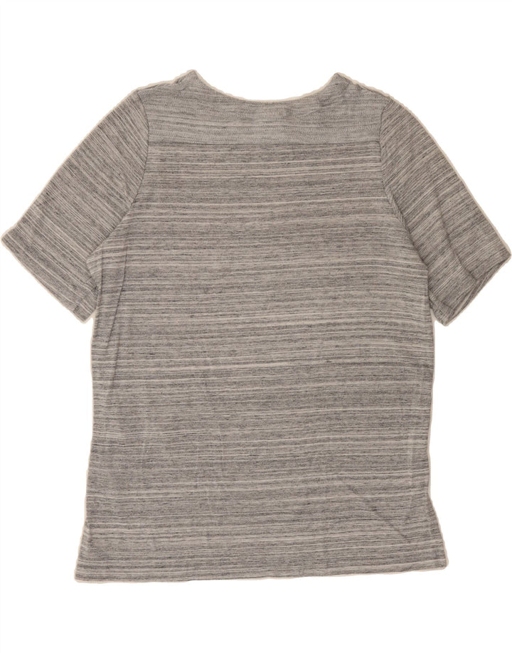 NIKE Womens T-Shirt Top UK 14 Medium Grey Striped Viscose Vintage Nike and Second-Hand Nike from Messina Hembry 