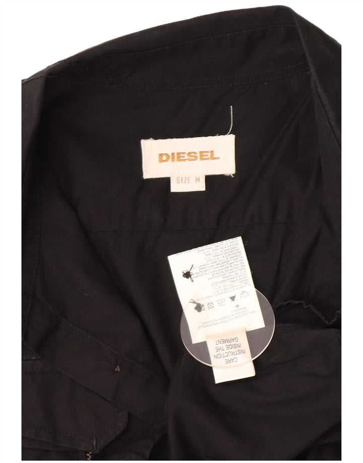 Cămașă militară pentru bărbați Diesel, bumbac mediu negru