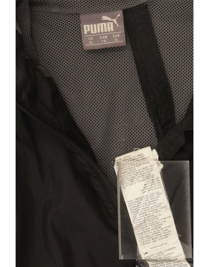 Jachetă de ploaie cu glugă Puma pentru bărbați UK 18 XL, poliester negru