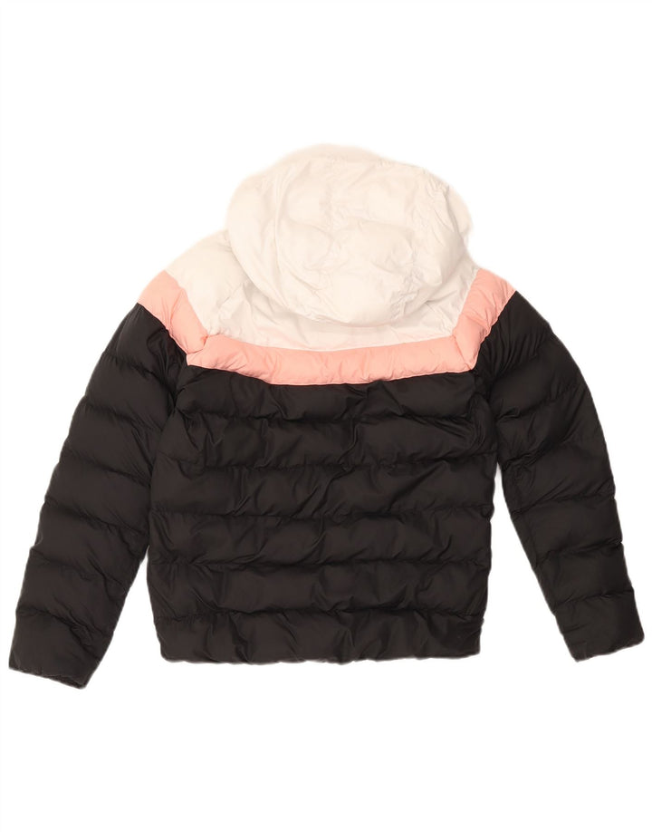 Jachetă căptușită cu glugă NIKE pentru băieți 10-11 ani, mediu negru, colorblock