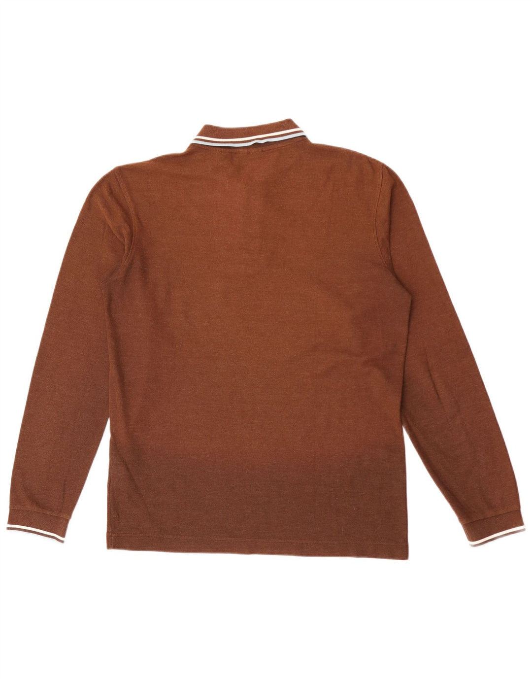 Tricou polo Fila pentru bărbați cu mânecă lungă, bumbac maro mediu