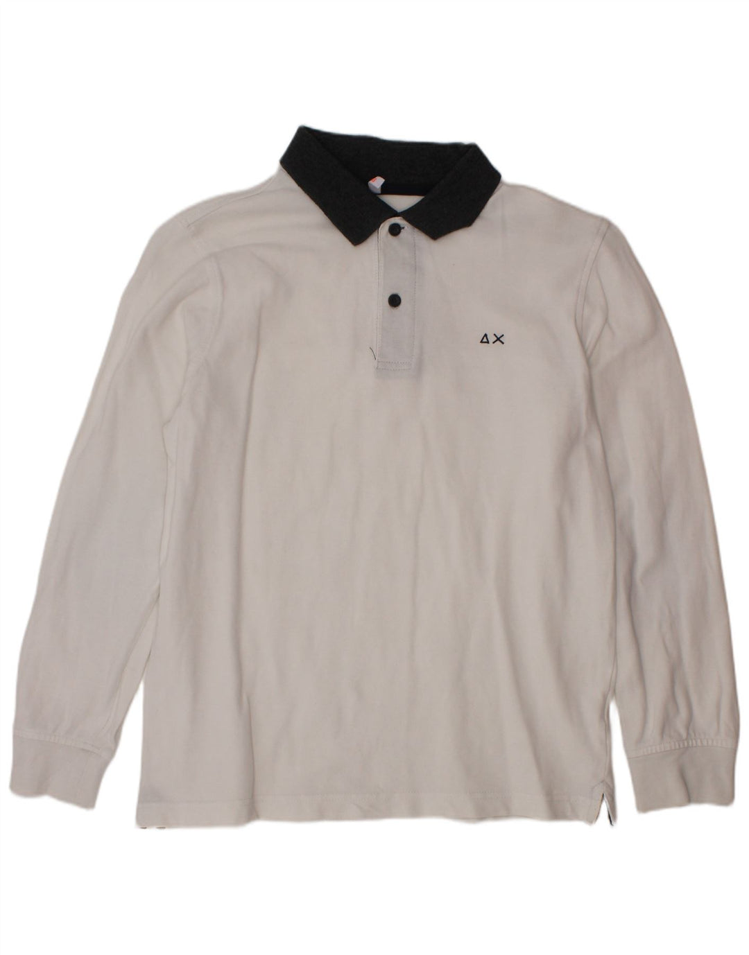Sun68 Tricou polo cu maneca lunga pentru baieti 9-10 ani alb