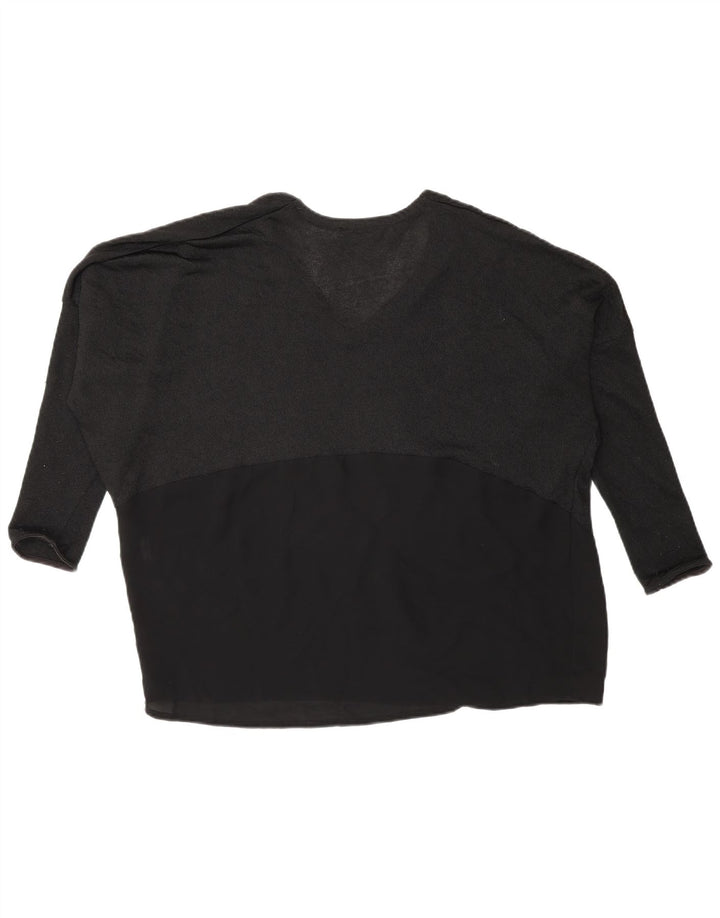 Top pentru femeie Zara cu mânecă lungă cu mânecă lungă UK 14 Medium Negru