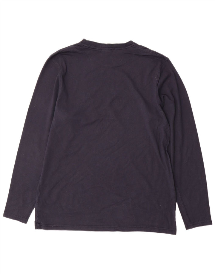 Top pentru bărbați NIKE cu mânecă lungă UK 39/41 mediu, albastru bleumarin, bumbac