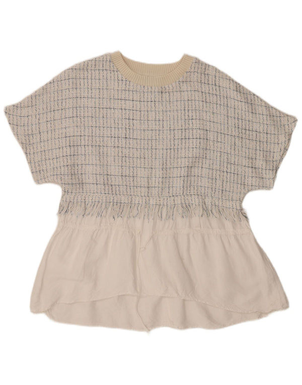 Bluză pentru femei Zara UK 14 Medium White Check Bumbac