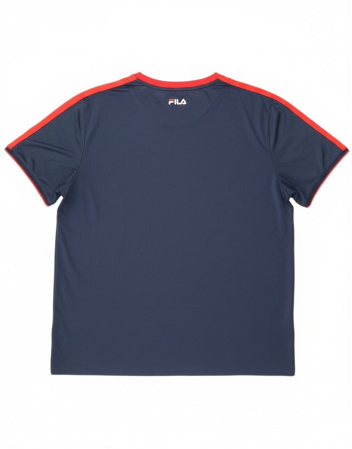 Tricou Bărbați Fila Top 2XL Bleumarin Poliester Colorblock