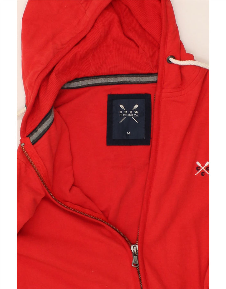 CREW CLOTHING Mens Zip Hoodie Sweater Medium Red Cotton Vintage Crew Clothing and Second-Hand Crew Clothing from Messina Hembry 