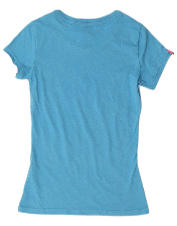 Tricou grafic Superdry pentru femei Top UK 6 XS Blue Cotton