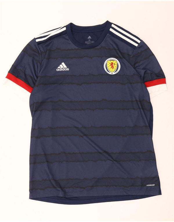 Tricou cu grafic Ferrari pentru bărbați Adidas Top XL Bleumarin Poliester cu dungi