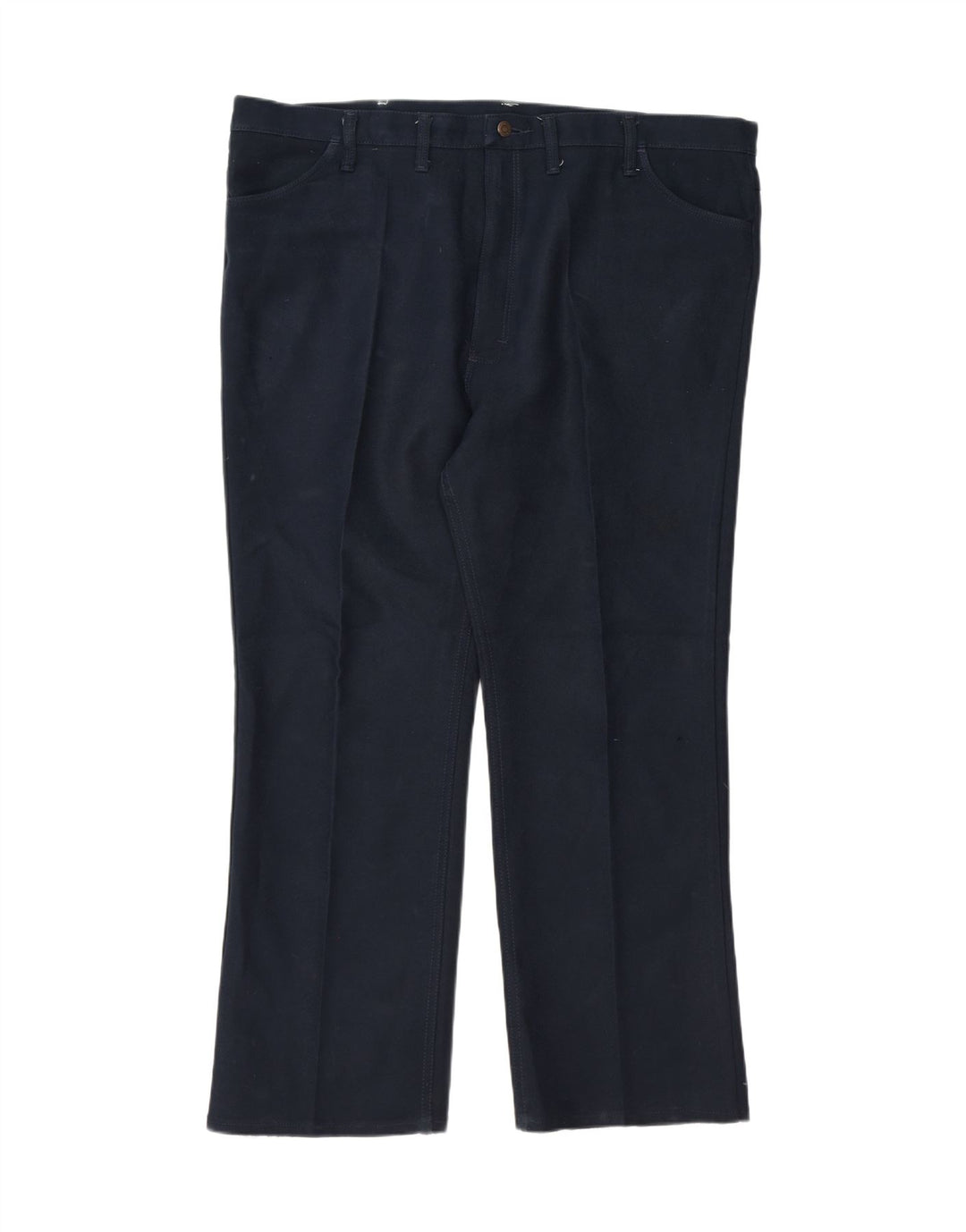 WRANGLER Mens Straight Jeans W46 L30 Navy Blue Polyester Vintage Wrangler and Second-Hand Wrangler from Messina Hembry 