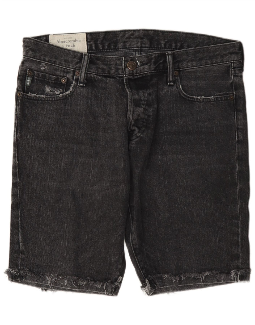 Pantaloni scurți din denim pentru bărbați Abercrombie & Fitch W33 bumbac gri mediu