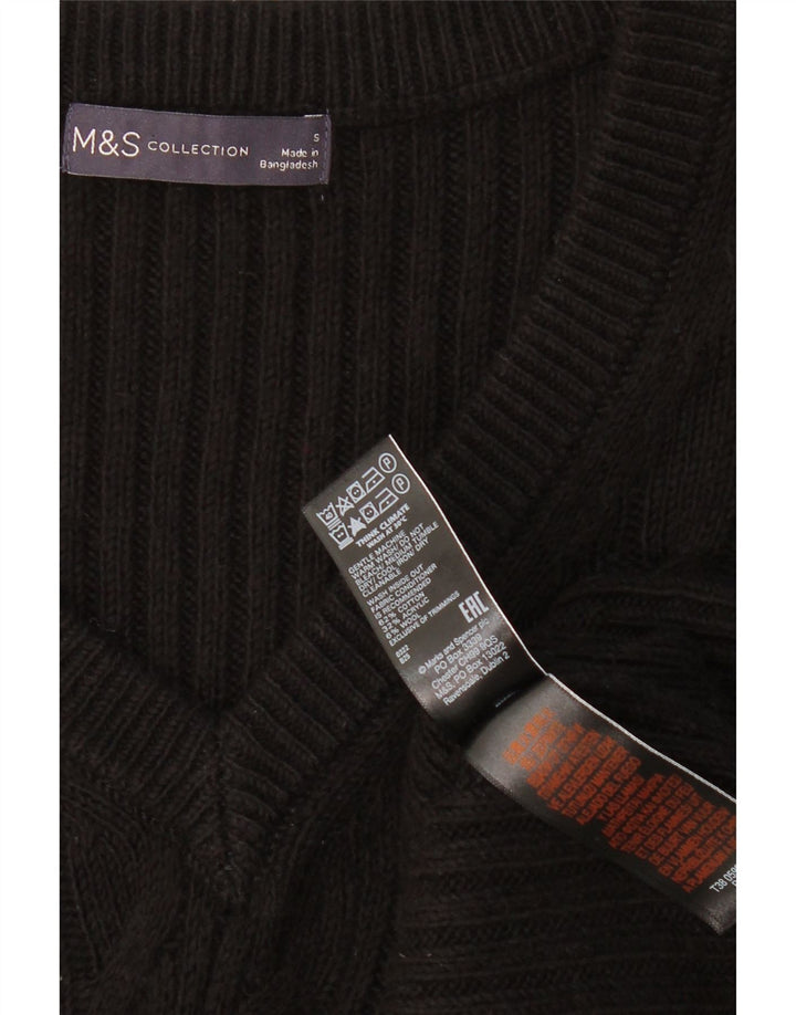 MARKS & SPENCER Vestă supradimensionată pentru femei UK 10 Bumbac negru mic