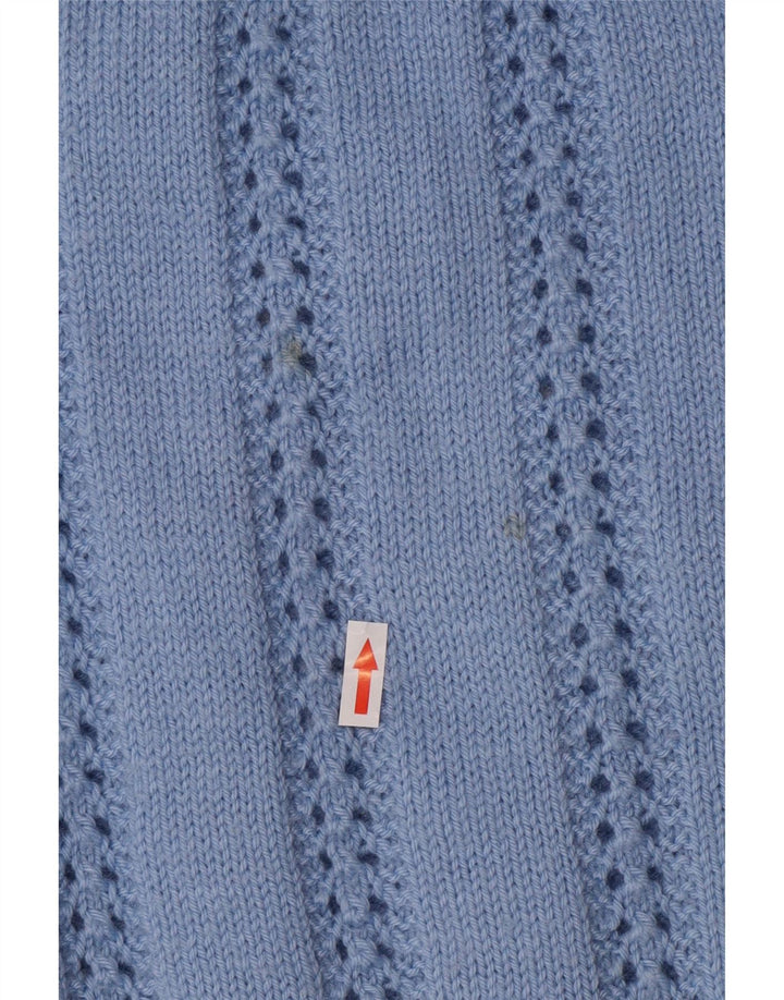 Pulover vintage pentru femei cu gât rulat, UK 14, mare, albastru